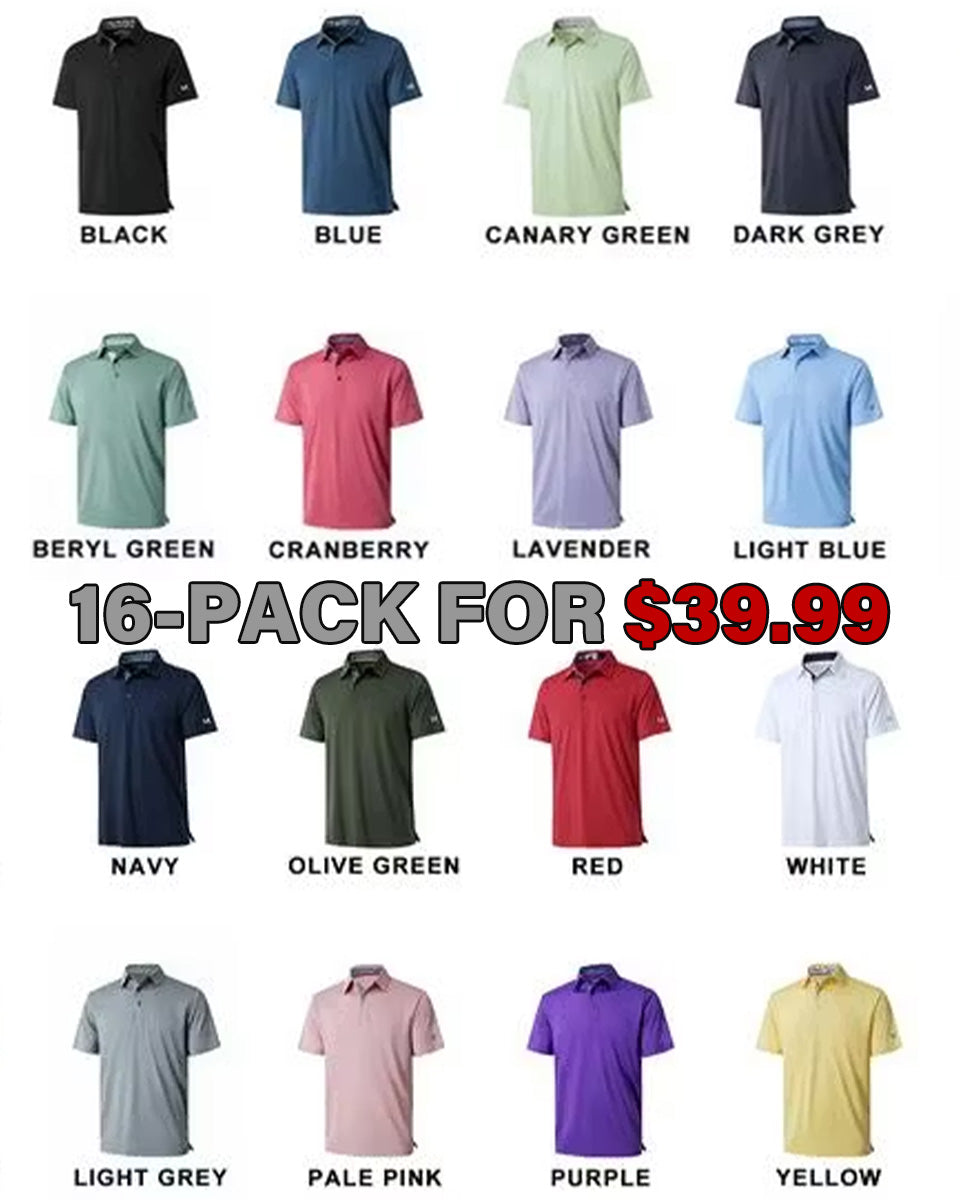 Mens Ultra Stretch Dry Fit Performance Designed Collared Polo Shirts