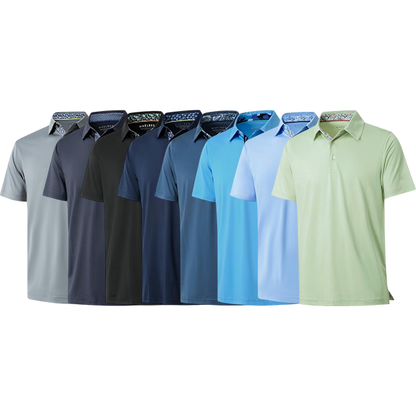 Mens Ultra Stretch Dry Fit Performance Designed Collared Polo Shirts
