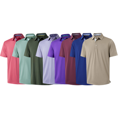 Mens Ultra Stretch Dry Fit Performance Designed Collared Polo Shirts