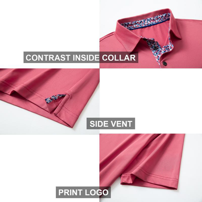 Mens Ultra Stretch Dry Fit Performance Designed Collared Polo Shirts