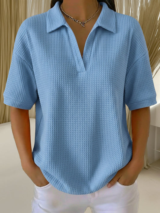 ⏰ LAST DAY SAVE 50% 💥Women's Casual Waffle-knit Short-sleeved Cotton Top
