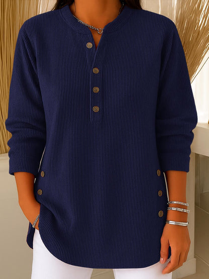 CLEARANCE SALE🔥 Women's Solid Color Crew Neck Long Sleeve Casual Loose Knit Pullover